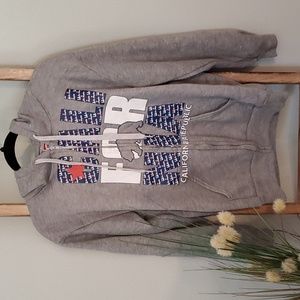 California Flag Vintage Retro Text Zip-Up Hoodie- Unisex